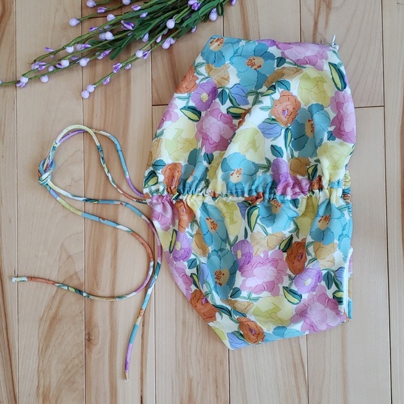 ZARA Floral ruched halter top - Picture 3 of 13